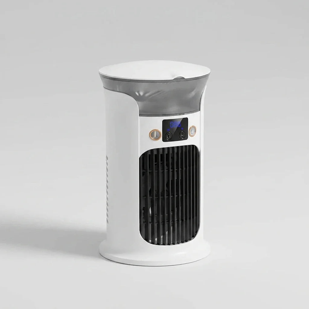 Mini rafraîchisseur d’air de bureau avec humidificateur – autre angle