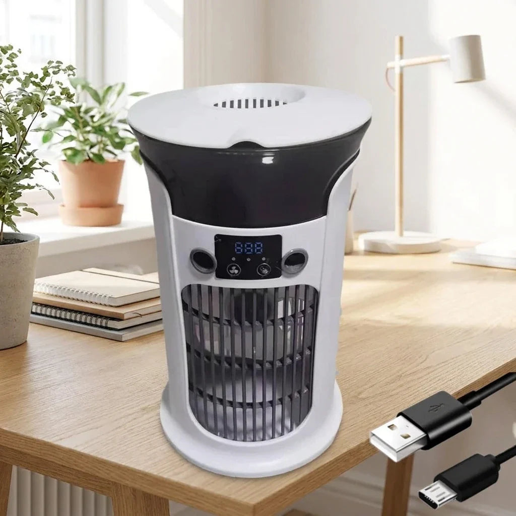 Mini rafraîchisseur d’air de bureau avec humidificateur – vue alternative