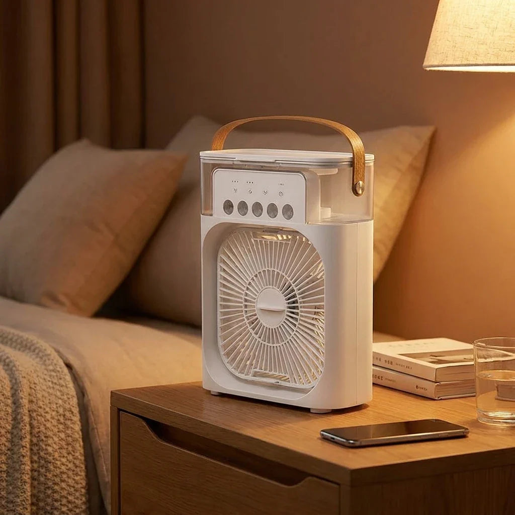 Ventilateur brumisateur 3-en-1 avec veilleuse – détail du produit