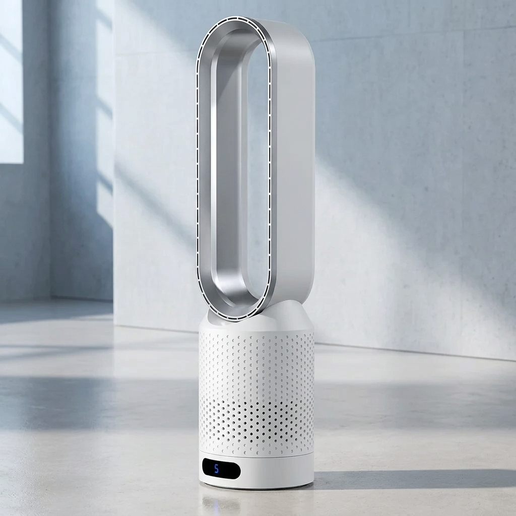 Ventilateur sans pales 3-en-1 avec chauffage et purification – autre angle