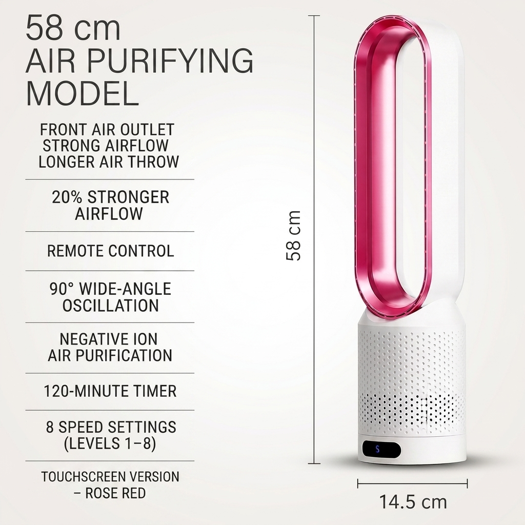 Ventilateur sans pales 3-en-1 avec chauffage et purification – vue alternative