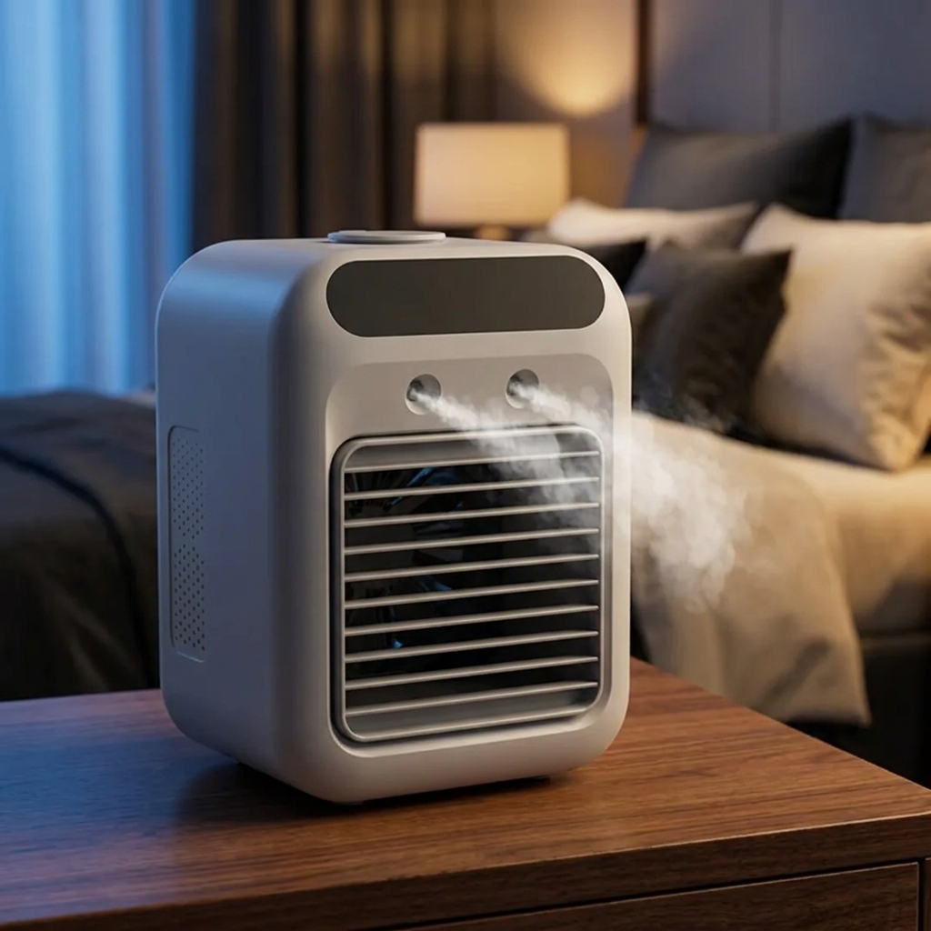 Rafraîchisseur d’air brumisateur compact – autre angle