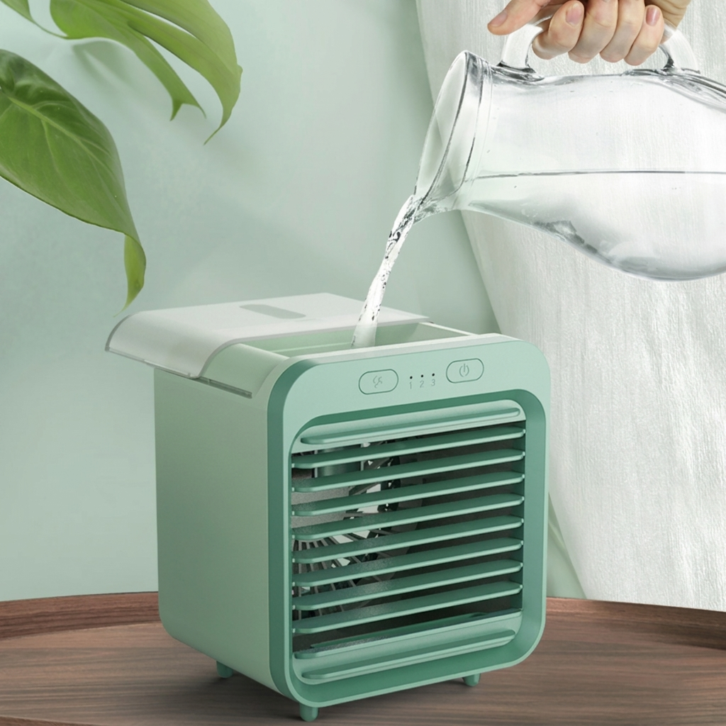 Mini rafraîchisseur d’air rechargeable – autre angle