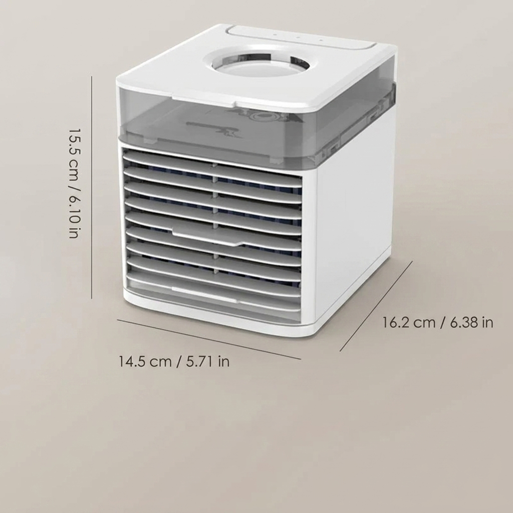 Mini ventilateur de bureau avec brumisation – autre angle