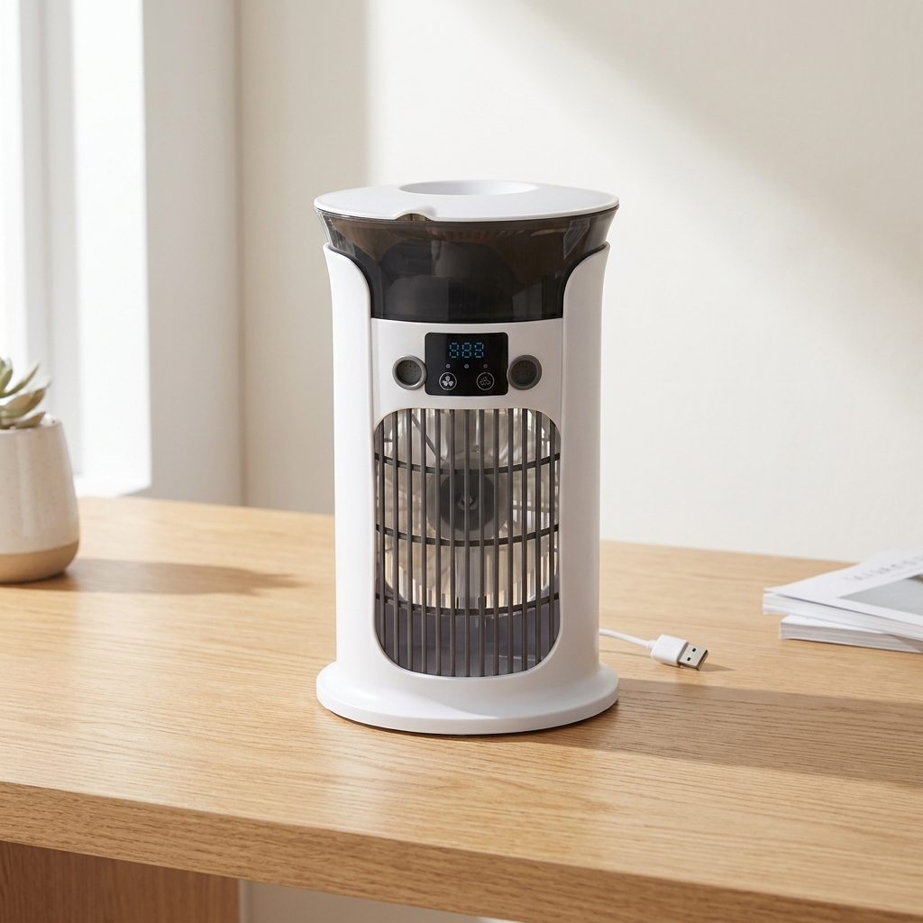 Mini rafraîchisseur d’air de bureau avec humidificateur – vue 7