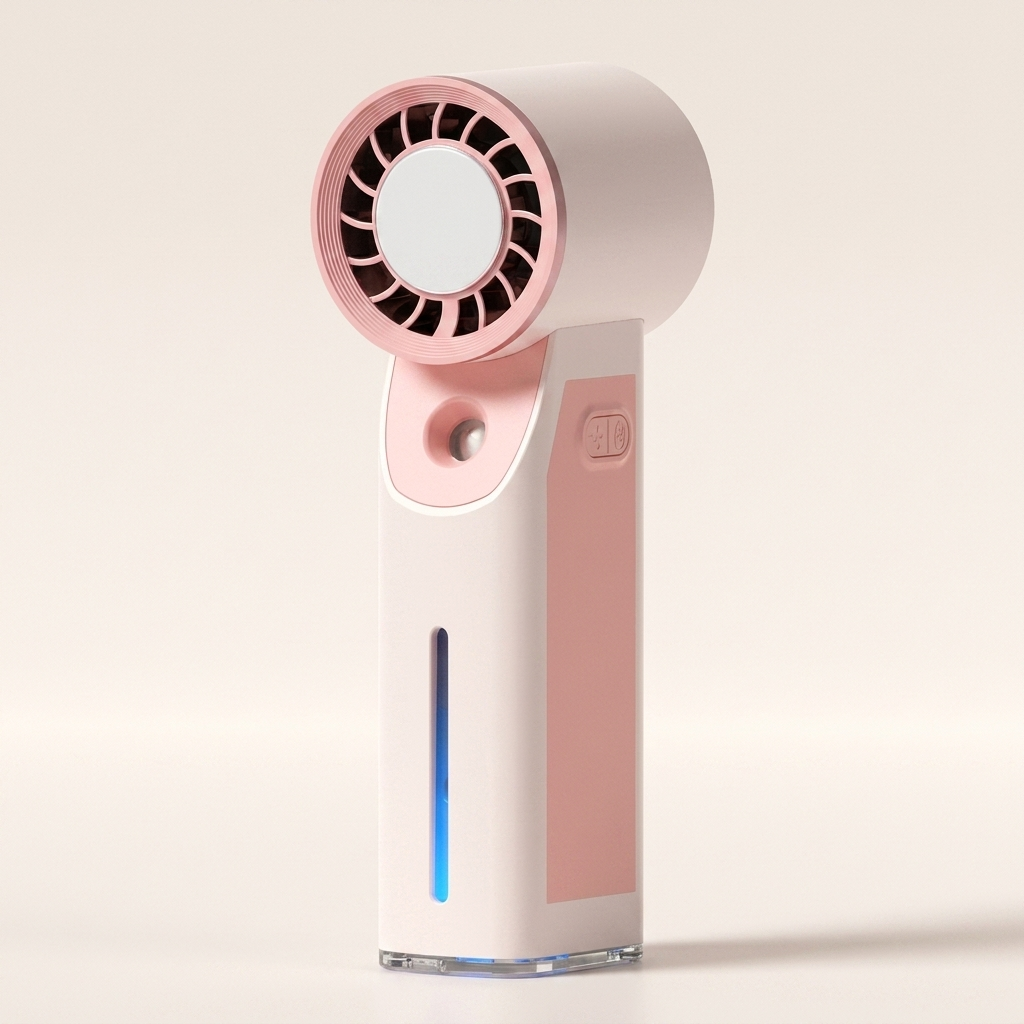 Ventilateur brumisateur à main rechargeable – autre angle