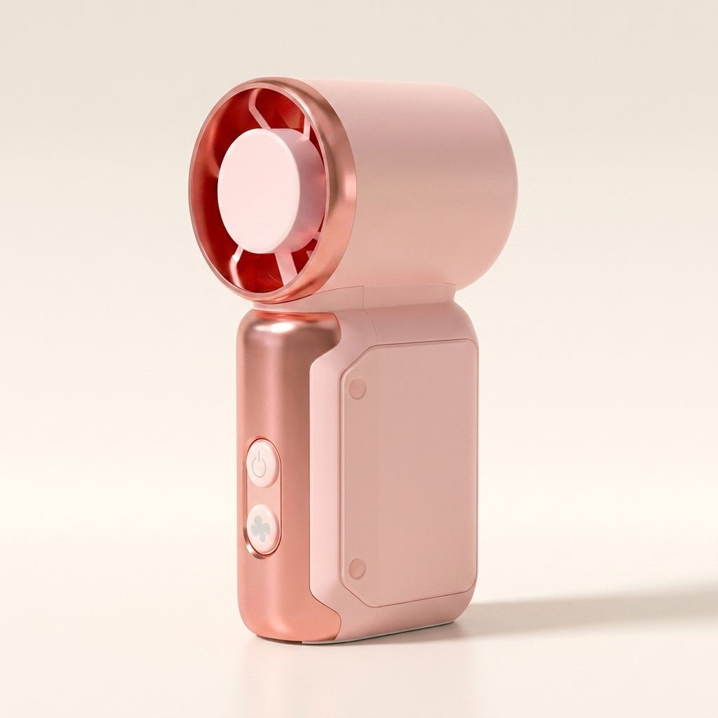 Mini ventilateur de poche rechargeable – autre angle